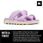 Sorel Women's Viibe Twist Slide Sandals - Euphoric Lilac, Honey White - Size 9.5