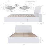 Nexera 2-Piece Bedset with Bed Frame and Headboard, White, Queen