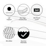 Canadian Down & Feather Co. - Medium-Soft Support Microfiber Down Alternative Pillow Standard Size - Machine Washable - 260 TC Shell 100% Cotton - Oeko TEX Certified