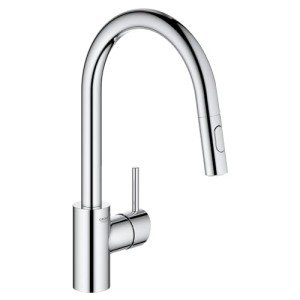 GROHE 3134910E Concetto Eco-Friendly Pull-Down Bar Kitchen Faucet with Sprayer Chrome