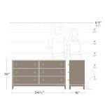 Prepac Nordik Dresser, Black & Cherry Dresser for Bedroom, Chest of Drawers with 6 Drawers, 16" D x 54.75" W x 30" H, BCDBR-2206-1