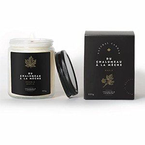 François Lambert Maple Scented Candle - Soy Wax Candles - Wood Wick - 50 Hours Burning Capacity Canadian Products - Jar Candles