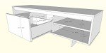 Nexera 60-Inch Tv Stand with Storage, Tan, 60-Inch