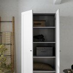 Prepac Yaletown 72" Tall Storage Cabinet with Wood Legs, Pantry Cabinet with 3 Adjustable Shelves, Bathroom, Kitchen and Home Organization in White, 16" D x 32" W x 72" H