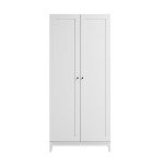 Prepac Yaletown 72" Tall Storage Cabinet with Wood Legs, Pantry Cabinet with 3 Adjustable Shelves, Bathroom, Kitchen and Home Organization in White, 16" D x 32" W x 72" H