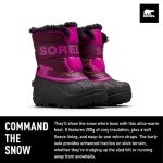 SOREL Children's Snow Commander Boot - Purple Dahlia, Groovy Pink - 11