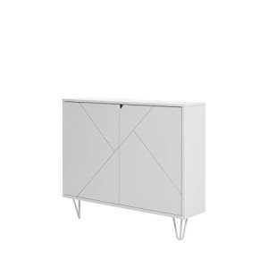Nexera Slim 2-Door Storage Accent Cabinet, White, 39-Inch
