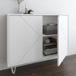 Nexera Slim 2-Door Storage Accent Cabinet, White, 39-Inch