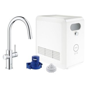 GROHE 31251002 Blue Professional Kitchen Faucet Starter Kit, Starlight Chrome
