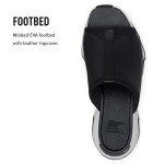 Sorel Women's Kinetic Impact Slide High Sandals - Black, Sea Salt - Size 8