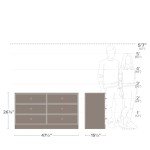 Prepac Astrid 6 Drawer Double Dresser for Bedroom, Wide Chest of Drawers, Bedroom Furniture, Clothes Storage and Organizer, 15.5" D x 47.5" W x 26.85" H, Espresso