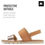 Sorel Women's Fashion Flat Sandal, Honest Beige, Honey White, 7.5