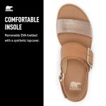 Sorel Women's Fashion Flat Sandal, Honest Beige, Honey White, 7.5