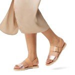 Sorel Women's Fashion Flat Sandal, Honest Beige, Honey White, 7.5