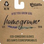 Watson Gloves' Homegrown You Grow Girl Sustainable Gardening Gloves - Water-Resistant Leather Palm, Recycled Spandex Back