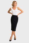 Joseph Ribkoff Womens Below-The-Knee Pencil Skirt Style 163083J Color Black Size 14