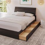 Nexera 2-Piece Bedset with Bed Frame and Headboard, Grey, Queen