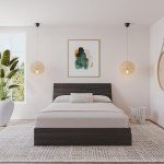 Nexera 2-Piece Bedset with Bed Frame and Headboard, Grey, Queen
