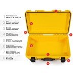 Nanuk 935 Waterproof Carry-On Hard Case with Wheels Empty - Yellow - Made in Canada