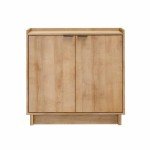 Prepac Simply Modern 2-Door Storage Cabinet, Sideboard Cabinet for Living Room, Kitchen/Dining Room, or Entryway, Sleek Design Buffet Cabinet with Storage, 30.75" Wide x 30" High x 16" Deep, Oak