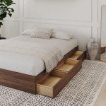 Nexera 3-Drawer Storage Bed Frame, Brown, Full