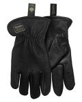 Watson Gloves The Duke Black Winter Glove - Cotton Fleece Lining, Deerskin Leather, Drivers Style with Inset Thumb, Snug-Fitting Elastic Wrist, Slip-On Style Cuff, Made in Canada (Extra Large)
