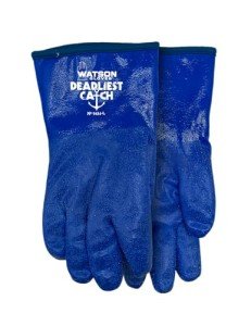 Watson Gloves' Deadliest Catch - Water Resistant, Flexible in Cold Conditions, Gauntlet, Textured Coating, Acrylic Insulation (Large)
