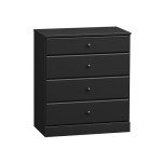 Prepac Astrid 4 Drawer Dresser for Bedroom, Chest of Drawers, Bedroom Furniture, Clothes Storage and Organizer, 18.25" D x 30" W x 34" H, Black, BDBR-0401-1