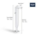 GROHE 23672001 Eurocube Tub Faucet, Starlight Chrome