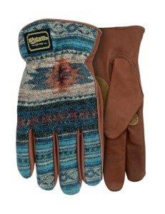 Watson Gloves Leather Ranch Gloves - Crazy Horse Driver Style, Jacquard Fabric, Water Resistant Goatskin Palm (Medium)