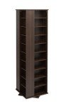 Prepac 4 Revolving Display Cabinet Media Storage, Large Four-Sided Spinning Tower, Espresso