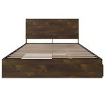 Nexera 2-Piece Bedset with Bed Frame and Headboard, Brown, Queen