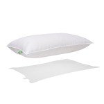 Canadian Down & Feather Co. - Medium Support Down Perfect Pillow Queen Size - 255 TC Shell 100% Cotton - Filled in Canada