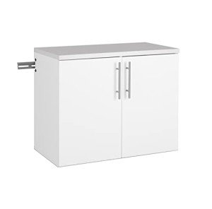 Prepac HangUps 2-Door Wall Mounted Garage Base Storage Cabinet, Work Table Storage Organizer Cabinet, 30" W x 24" H x 16" D, White