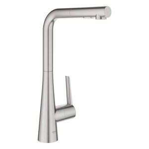 GROHE 33893DC2 Zedra Pull-Out Kitchen Faucet Supersteel (Stainless Steel)