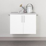 Prepac HangUps 2-Door Wall Mounted Garage Base Storage Cabinet, Work Table Storage Organizer Cabinet, 30" W x 24" H x 16" D, White