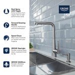 GROHE 33893DC2 Zedra Pull-Out Kitchen Faucet Supersteel (Stainless Steel)