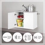 Prepac HangUps 2-Door Wall Mounted Garage Base Storage Cabinet, Work Table Storage Organizer Cabinet, 30" W x 24" H x 16" D, White