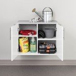 Prepac HangUps 2-Door Wall Mounted Garage Base Storage Cabinet, Work Table Storage Organizer Cabinet, 30" W x 24" H x 16" D, White