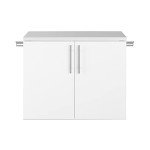 Prepac HangUps 2-Door Wall Mounted Garage Base Storage Cabinet, Work Table Storage Organizer Cabinet, 30" W x 24" H x 16" D, White