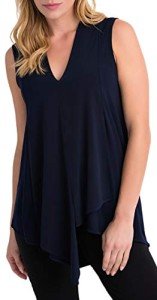 Joseph Ribkoff Womens Asymmetrical Sleeveless Tunic Style 161060J Color Midnight Blue Size 04