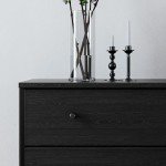 Prepac Finnley 3-Drawer Nightstand in Black Oak, Extra-Wide Bedside Table with Storage, Modern End Table for Home, Bedroom, Living Room, 16" D x 31" W x 26.75" H