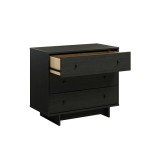 Prepac Finnley 3-Drawer Nightstand in Black Oak, Extra-Wide Bedside Table with Storage, Modern End Table for Home, Bedroom, Living Room, 16" D x 31" W x 26.75" H