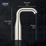 GROHE 23485A0A Essence Single Hole Bathroom Faucet with Single Handle, Size Medium, Brass, Hard Graphite