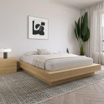 Nexera Marconi Platform Bed Frame, Tan, Queen