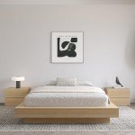 Nexera Marconi Platform Bed Frame, Tan, Queen