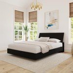 Nexera 2-Piece Bedset with Bed Frame and Headboard, Black, Queen