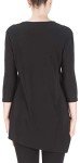 Joseph Ribkoff Womens Asymmetrical 3/4 Sleeve Tunic Style 161066J Color Black Size 12