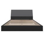 Nexera 2-Piece Bedset with Bed Frame and Headboard, Black, Queen