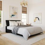 Nexera 2-Piece Bedset with Bed Frame and Headboard, Black, Queen